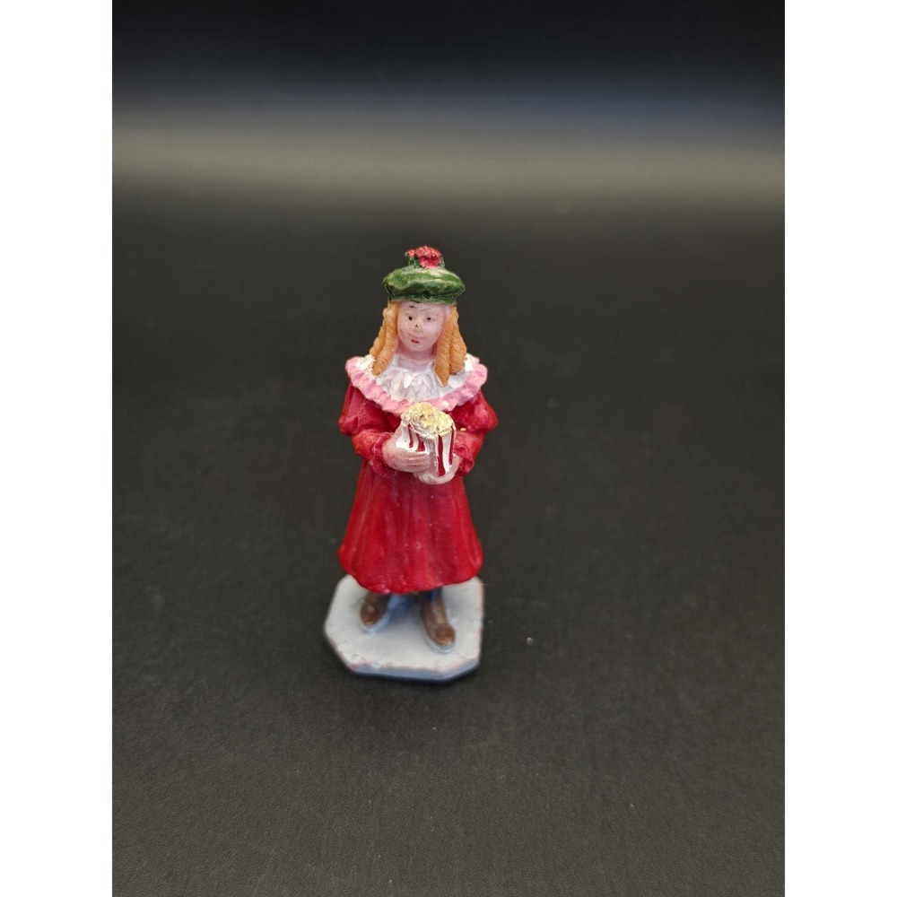 Lemax girl with popcorn, Lemax figure Christmas village